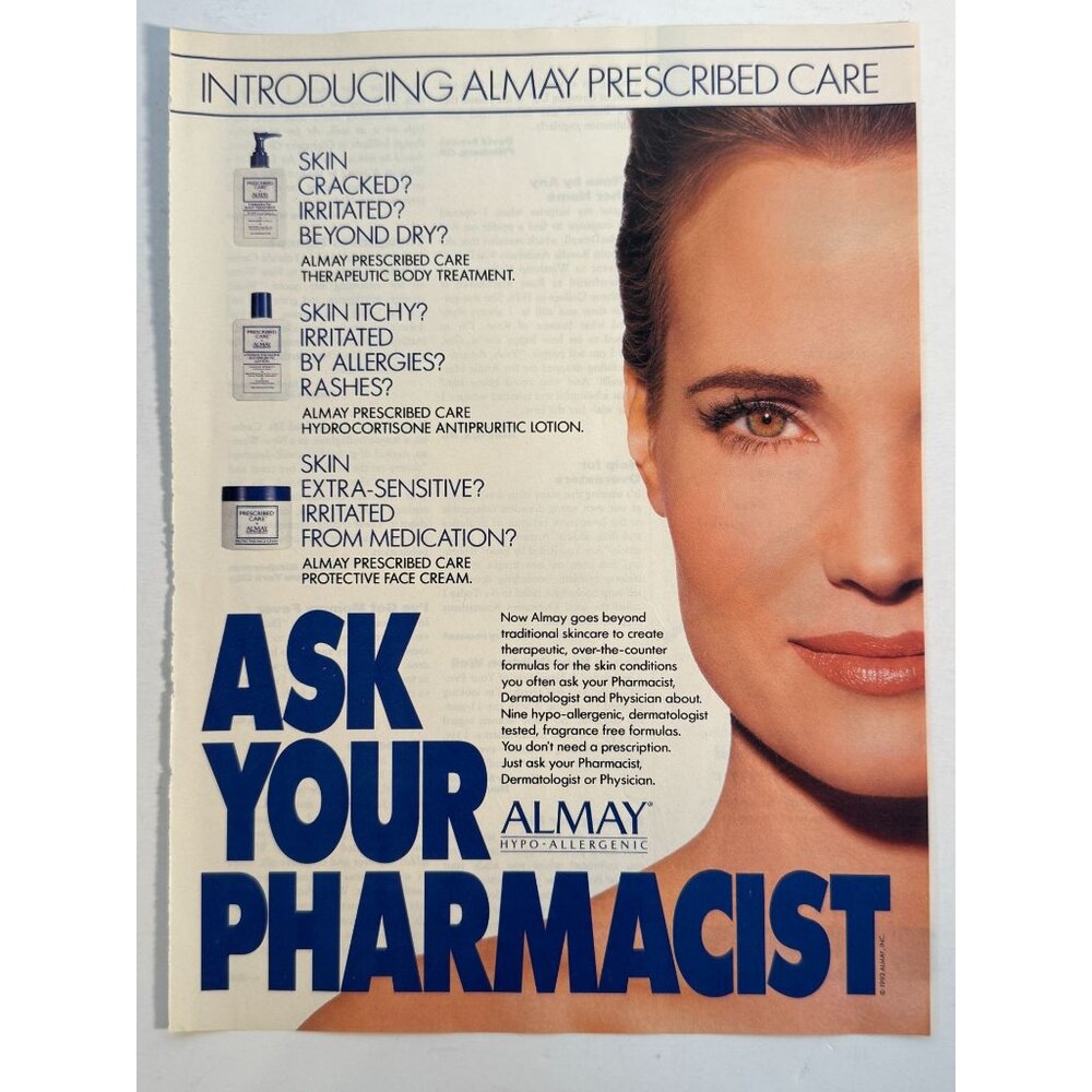 Vintage 1993 Almay Skincare Beauty Advertisement Print Ad